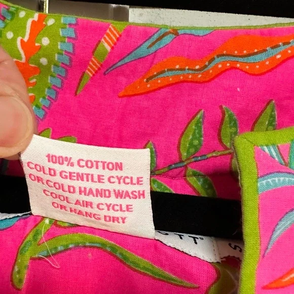 Gretchen Scott Designs Pink and Green Tropical Floral Blouse - Picture 8 of 8